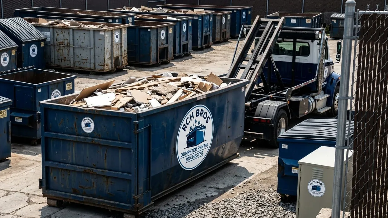 Roll-off dumpster delivery serving Greece, New York from Rochester Roll-off dumpster delivery serving Greece, New York from Rochester