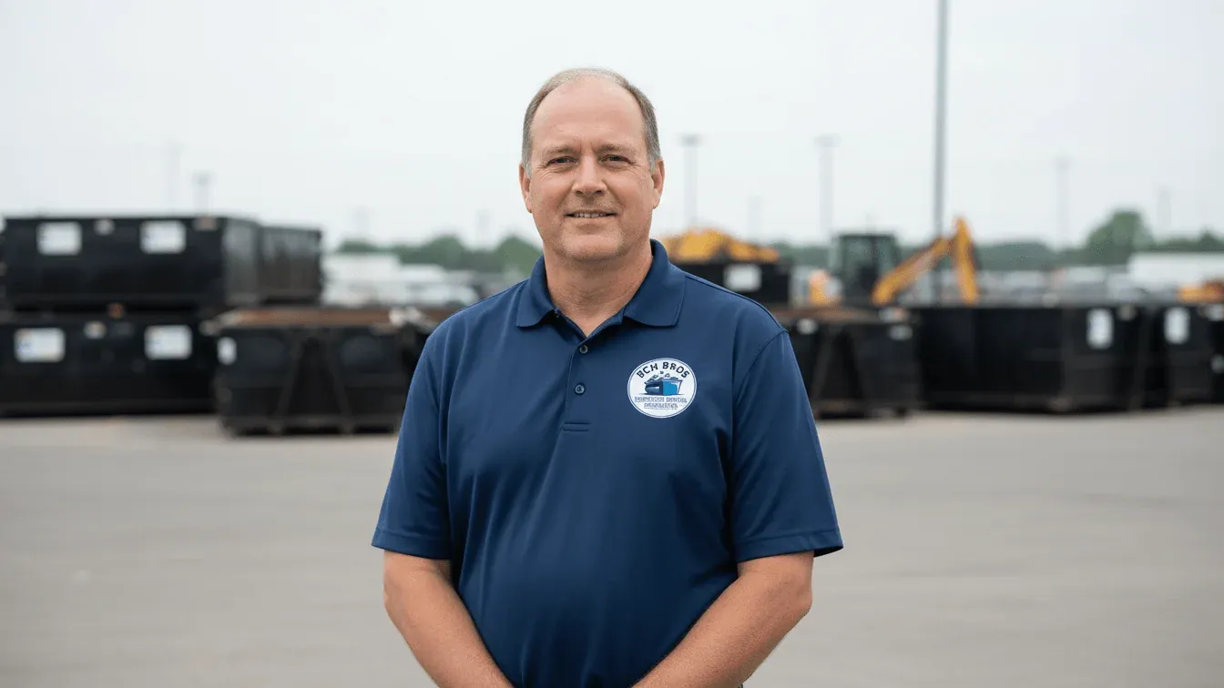 Ray Hargrove, owner of RCH Bros Dumpster Rental Rochester, at the yard on the west side of the city Ray Hargrove, owner of RCH Bros Dumpster Rental Rochester, at the yard on the west side of the city